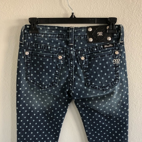 MISS ME polka dot skinny stretch jeans 26 - Picture 7 of 8